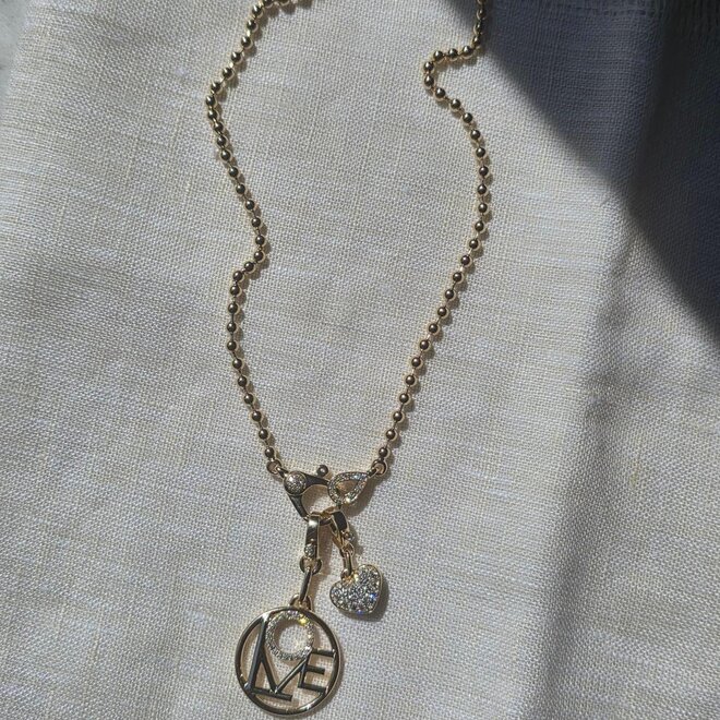 Puffy diamond heart charm