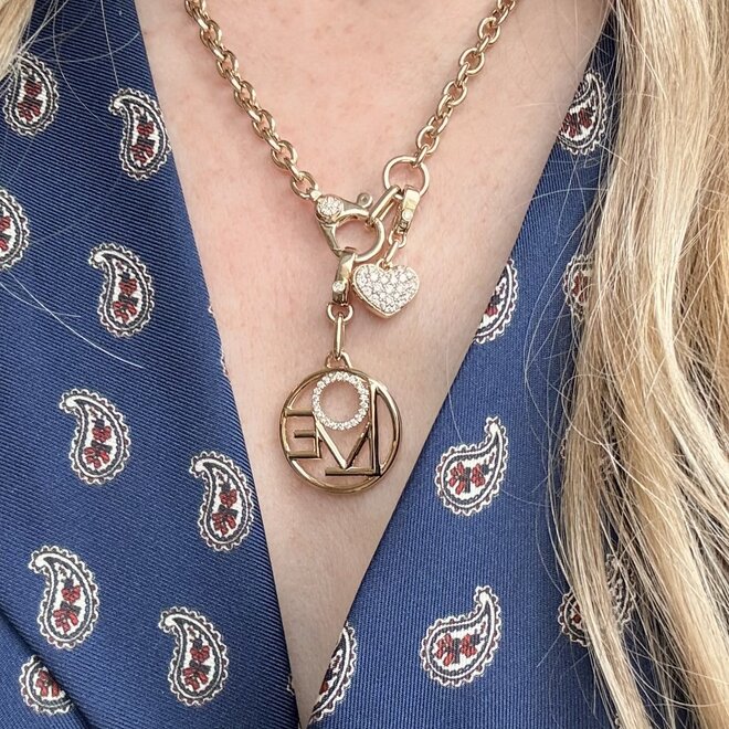 Puffy diamond heart charm