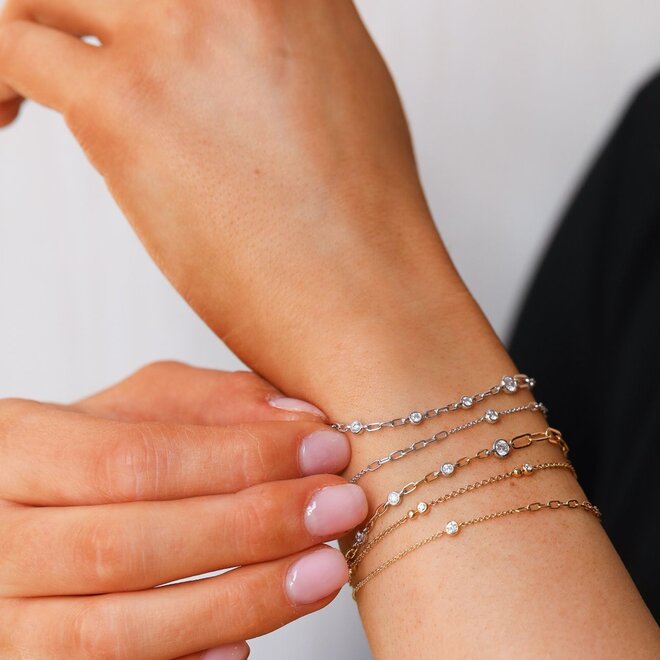 Diamond bezel accented bracelet