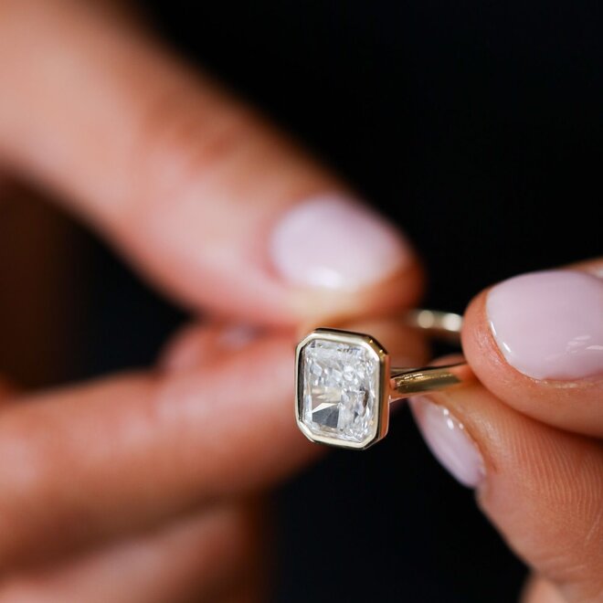 LAB The Wren radiant cut engagement ring