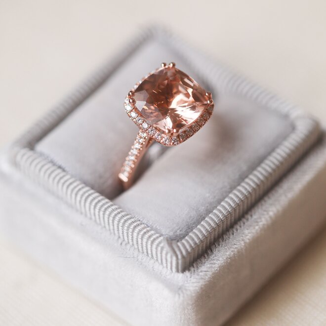 Morganite and diamond ring