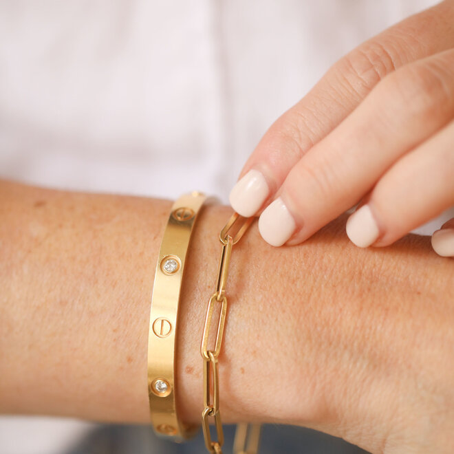 Oval cable link bracelet