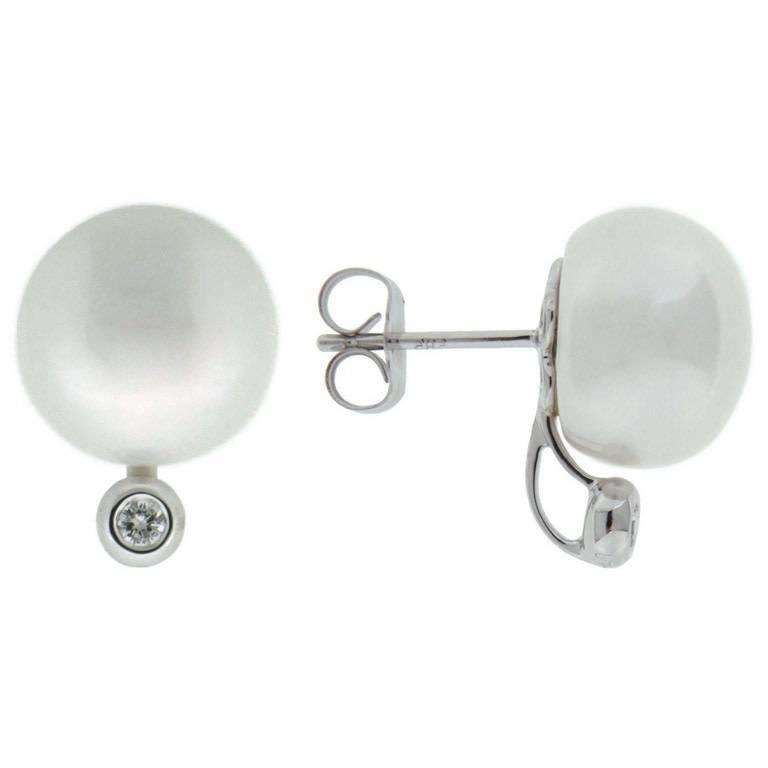 pearl diamond studs