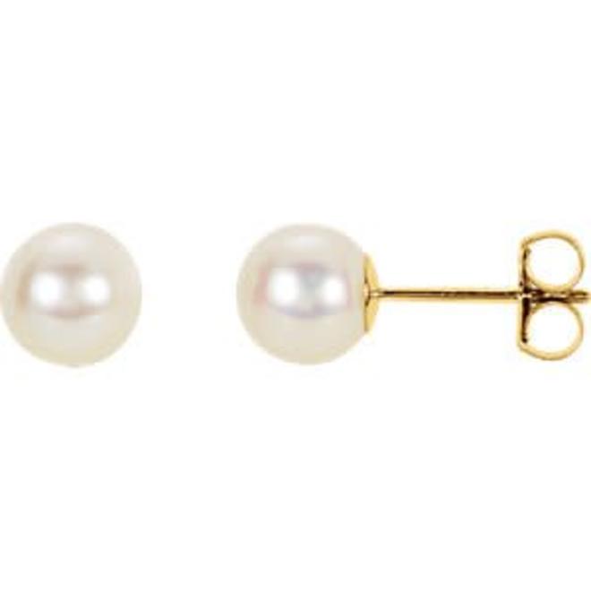 Pearl stud earrings 5.5-6.0mm