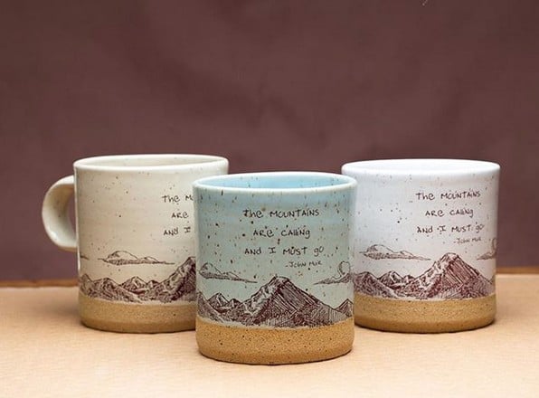 john muir camp mug calico white