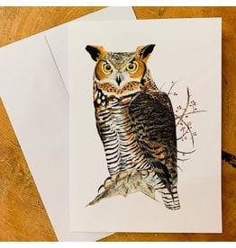 Great horned owl card