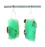 Chrysophrase Slab Earrings