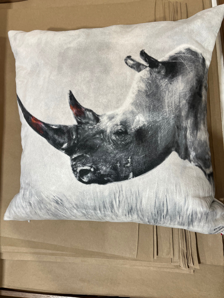 Northern White Rhino Pillow Print
