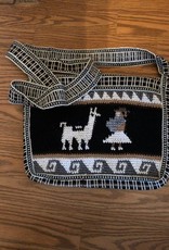 Andean Art Alpaca Purse, Square, Black/Lined 10" x 10"