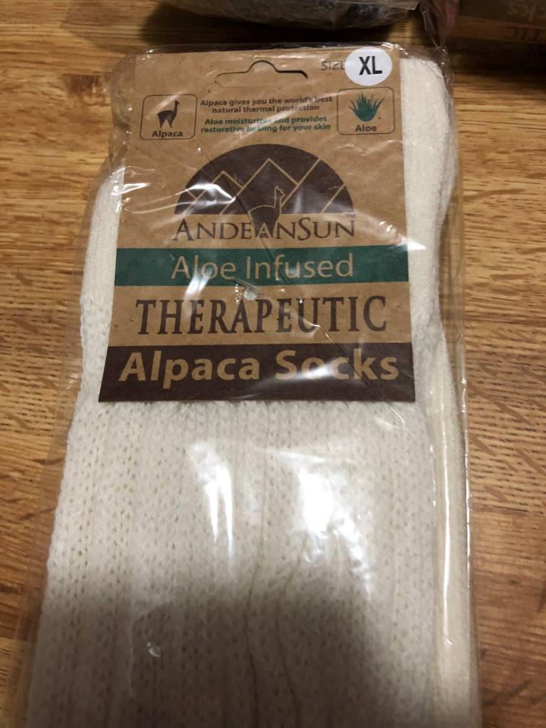 Andean Art Alpaca Socks, Therapeutic Crew Ivory Md