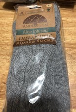 Andean Art Alpaca Socks, Therapeutic  Lt Gr4/Camel 3 Lg