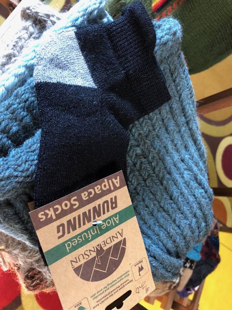 Andean Art Alpaca Socks, Performance Short Ltgray/Blk M