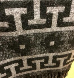 Andean Art Alpaca Throw, Black/Gray Geometric Twin Size