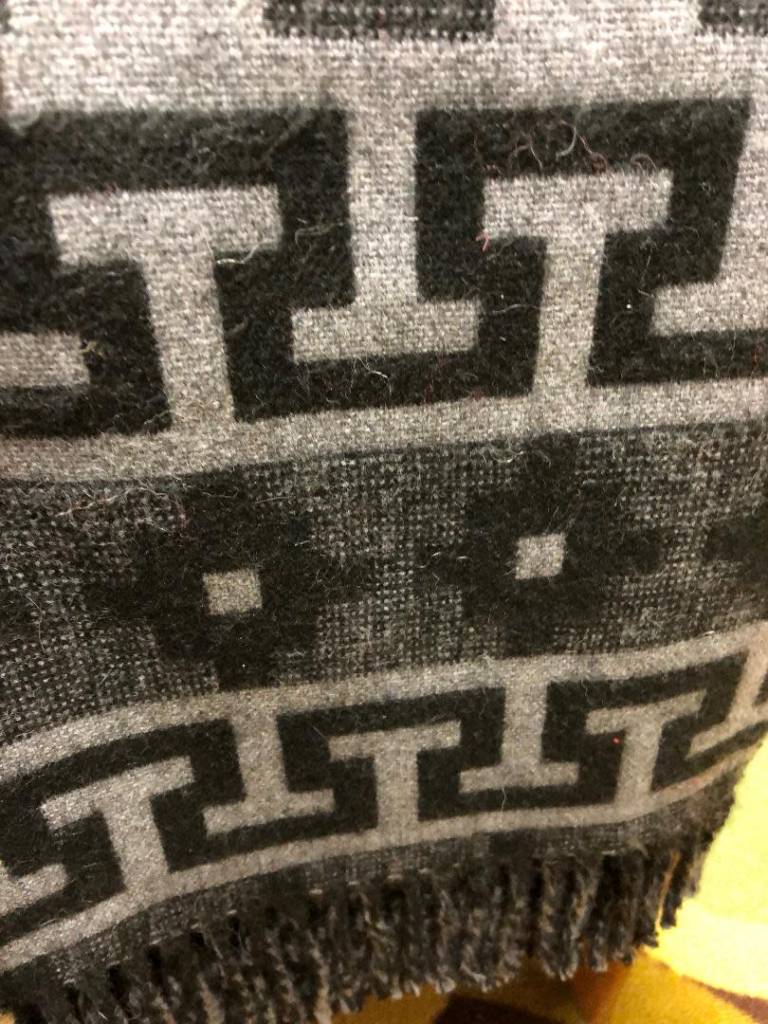 Andean Art Alpaca Throw, Black/Gray Geometric Twin Size
