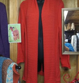 Andean Art Alpaca Sweater, Orangey/Red Lg Cardigan