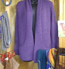 Simply Natural Alpaca Sweater, Purple Lg Sleeve Large