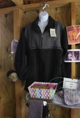 Simply Natural Alpaca Jacket, Black/Gray XL