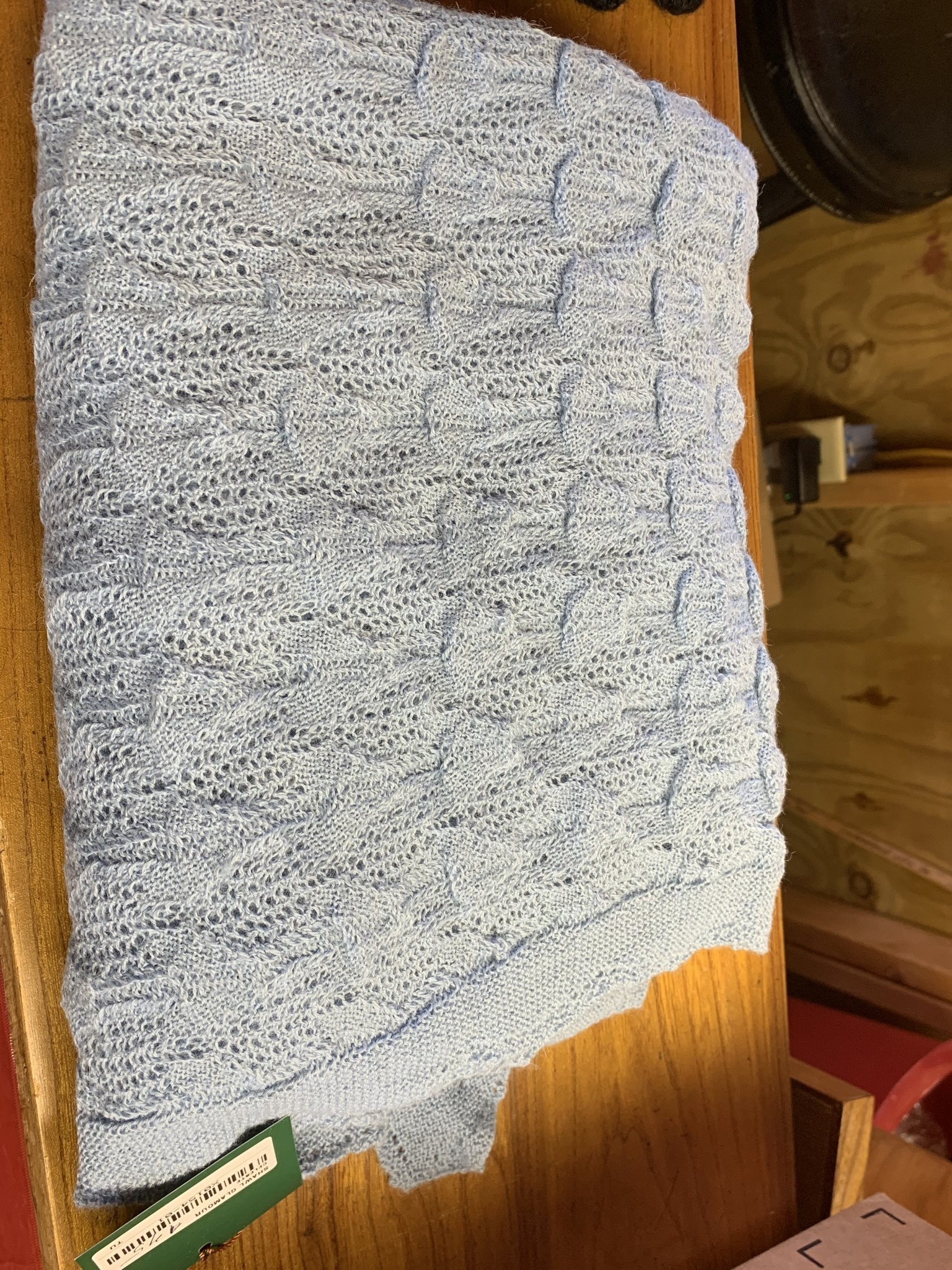 Alpaca Exchange Alpaca Shawl, Baby Alpaca, Mint or Pale Blue