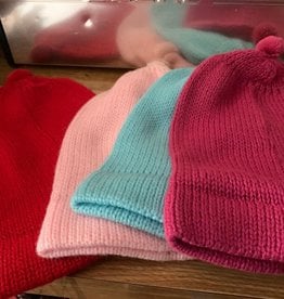 Andean Art Alpaca Beanie Hat, Lt Pink,Red,Torquoise Gray