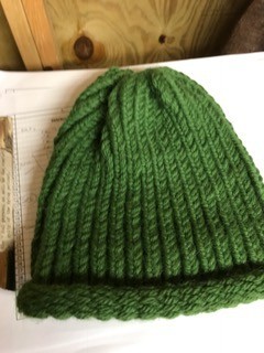 Alpaca Hat, Green, Knitted