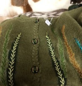 Alpaca Sweater, Olive Green Small