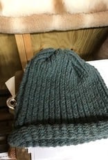 Alpaca Hat, Knitted Blue Green