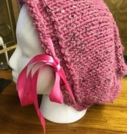 Alpaca Hat, Pink Tweed Slouchy