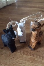 Alpaca Ornaments, Wooden, Brown