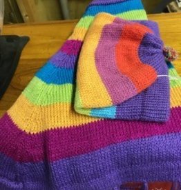 Alpaca Hat/Poncho Striped Child's