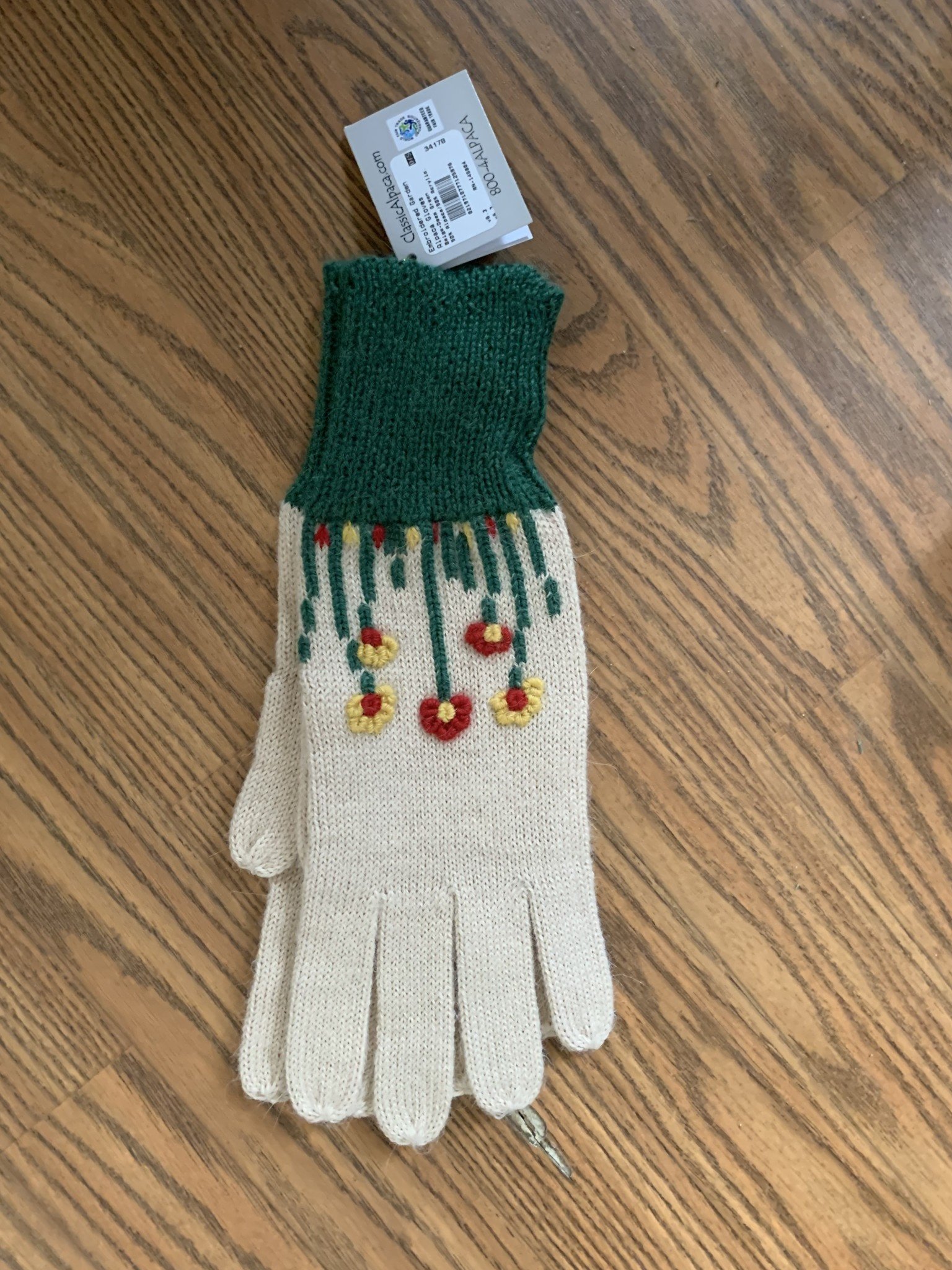 Classic Alpacas Alpaca Gloves, Garden Design Medium