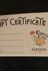 Alpaca Gift Certificate