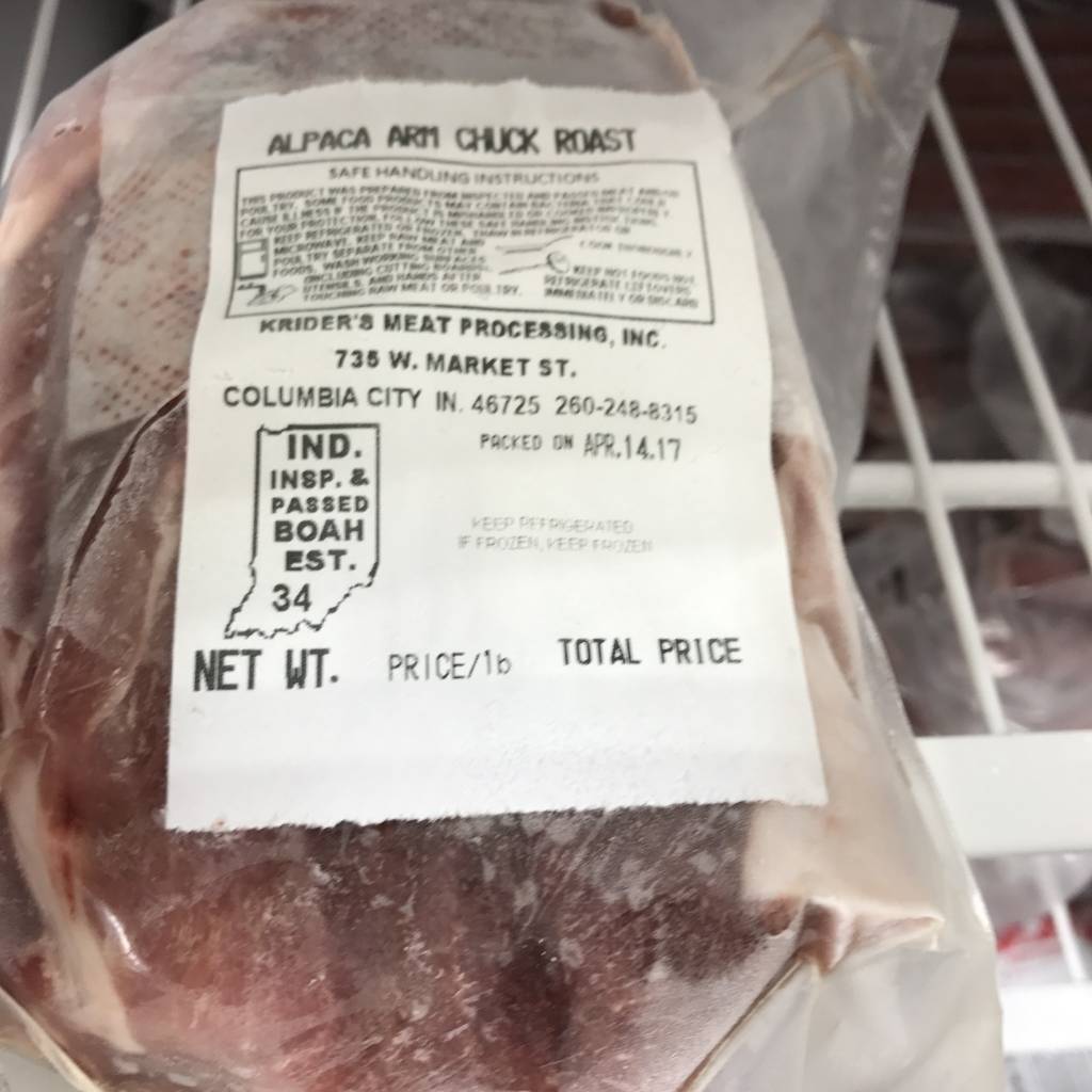 Alpaca Meat, Arm Roast approx 2 lbs