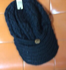 Peruvian Link Alpaca Billed Hat Black