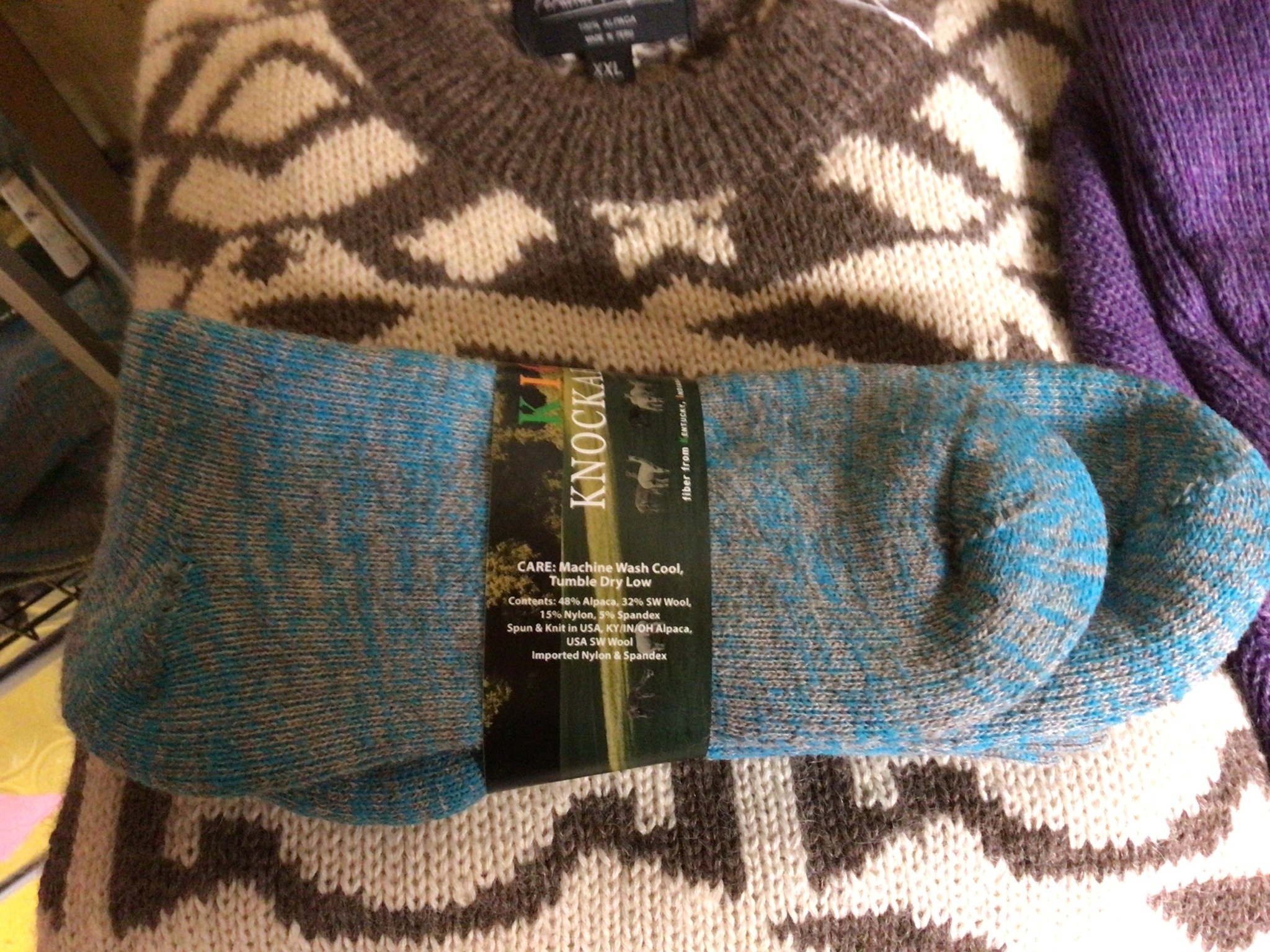 KIO Alpaca Socks KIO Blue Lg