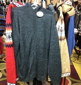 Francis Shop Alpaca Sweater, Charcoal Zipper Front XL