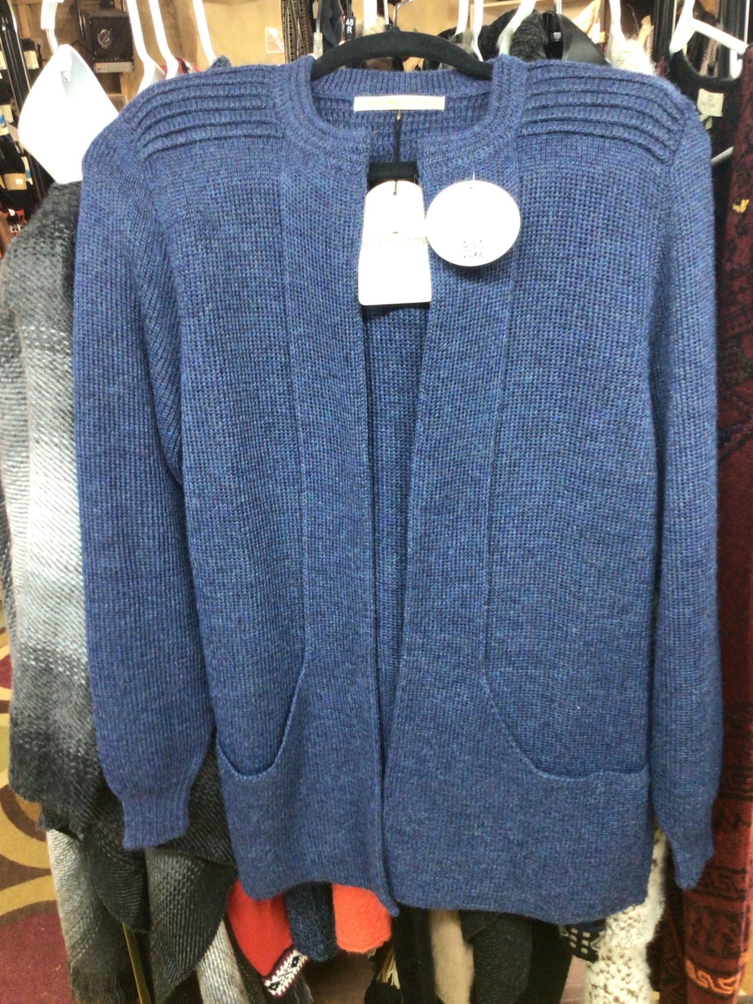 Simply Natural Alpaca Sweater, Cardigan Blue Linda Ebel