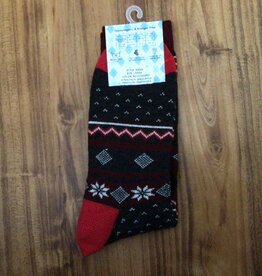 Artansia Alpaca Socks,  Black/red Large