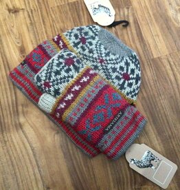 Artansia Alpaca Hat w/Fingerless Gloves  Gray/Blue