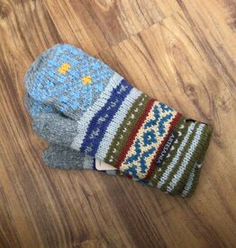 Artansia Alpaca Mittem Blue/Gray