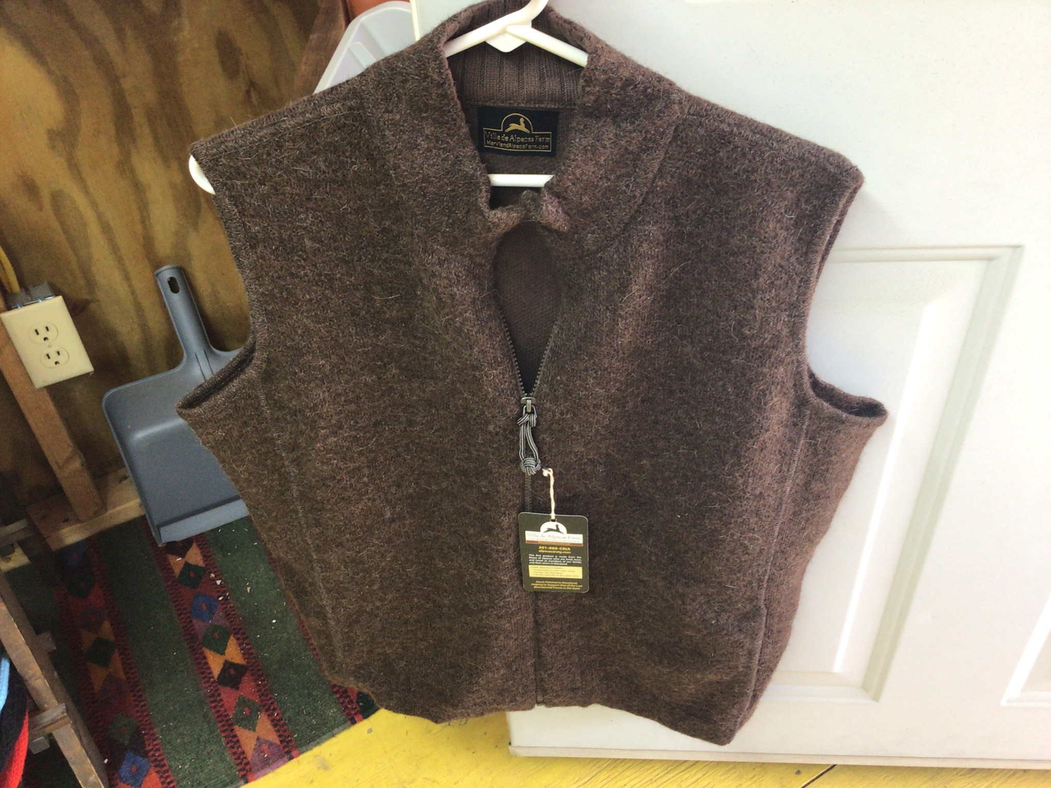 Villa de Alpaca Alpaca Vest  men’s D ark Br Med