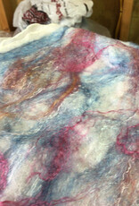 Circus City Alpaca  Nuno Felted Silk Scarf, Blue Brown