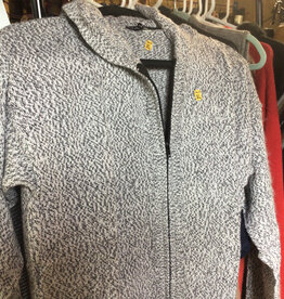 Gamboa Alpaca Hoodie, Gray/White Tweed Zip