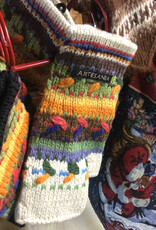 Artansia Alpaca Fingerless Gloves, Tan/Orange