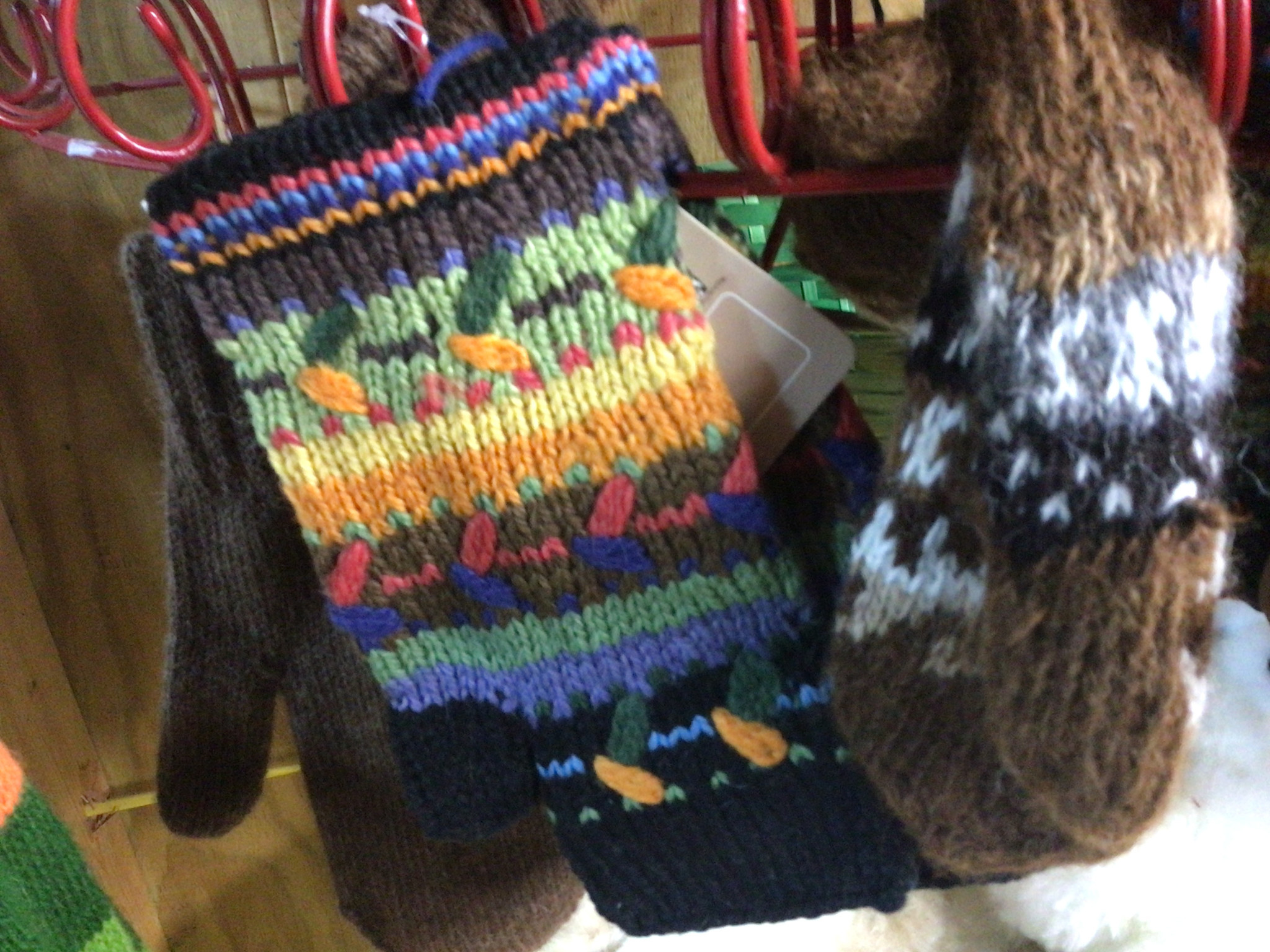 Artansia Alpaca Fingerless Gloves Black/Orange