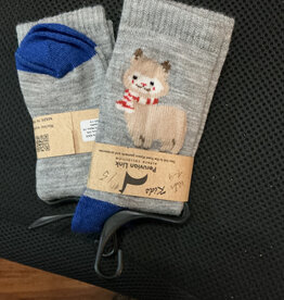 Peruvian Link Alpaca Child’s Sock  7-9 Gray/Blue