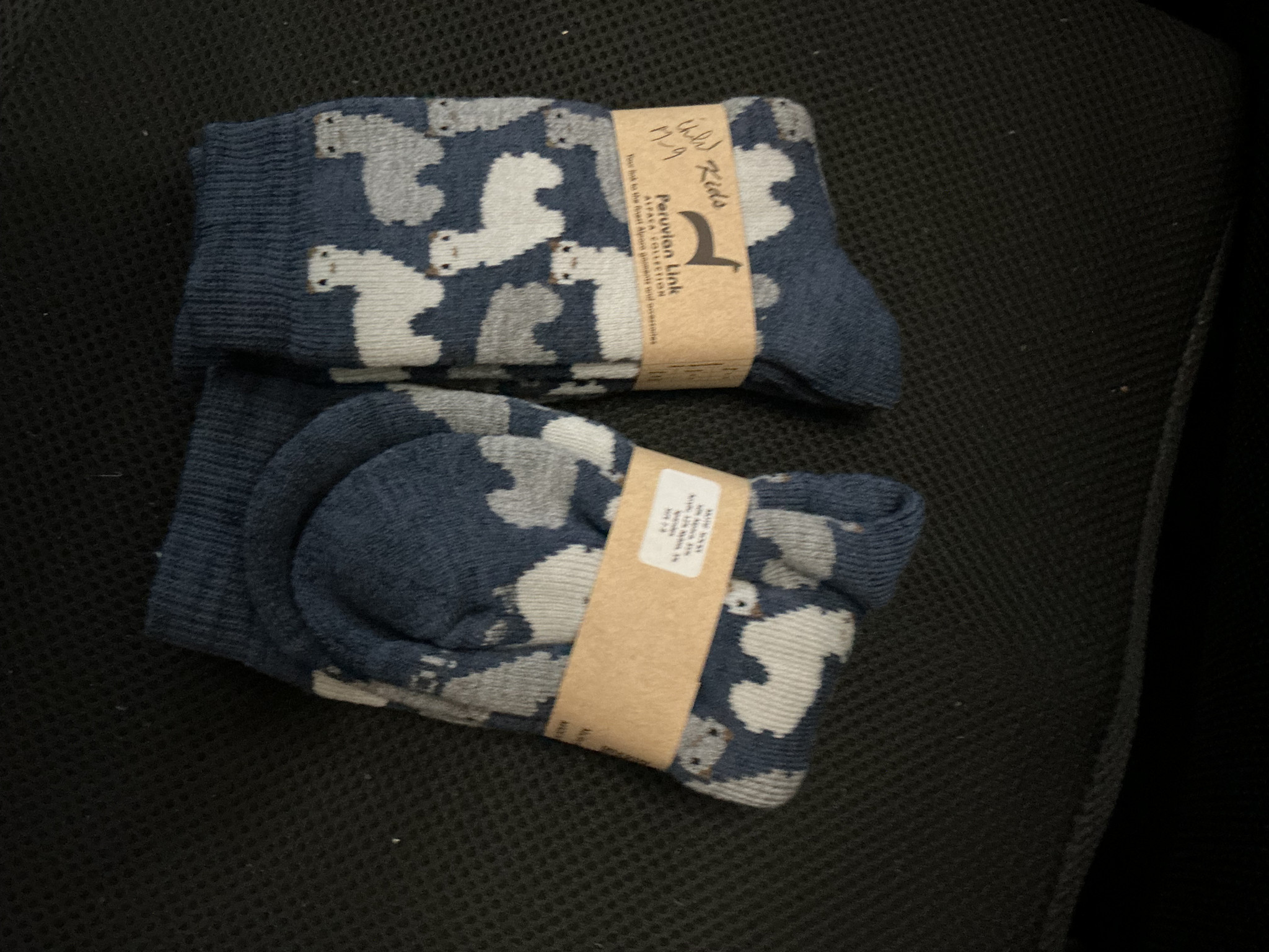 Peruvian Link Alpaca Socks Motif Denim 7-9 Child’s