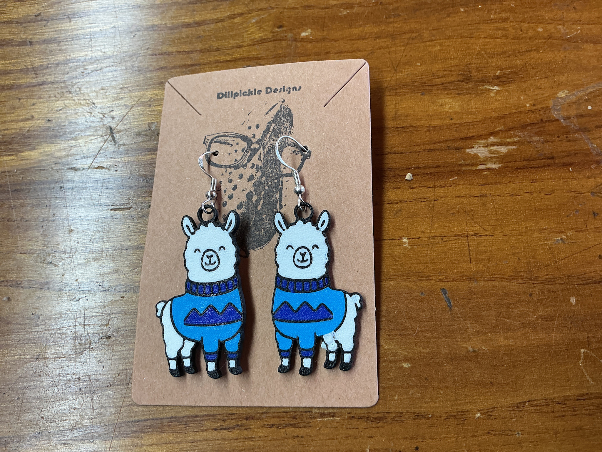 Circus City Alpaca Earrings Blue