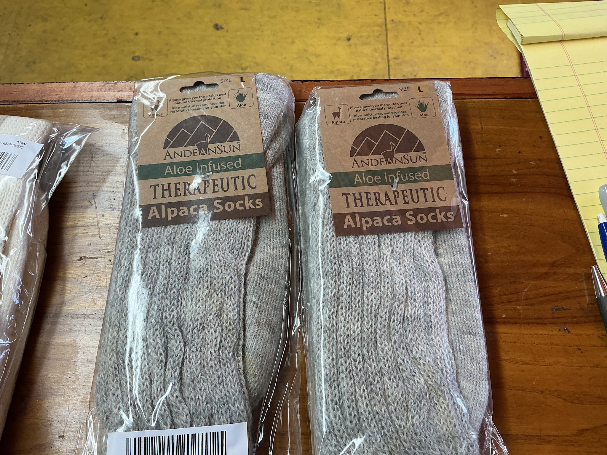 Andean Sun Alpaca socks, Therapeutic LT GRAY Med