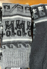 Andean Sun Alpaca Socks Mid Calf 2 Lt gray   Black