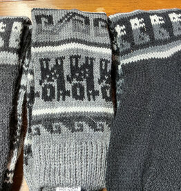 Andean Sun Alpaca Socks Mid Calf 2 Lt gray   Black